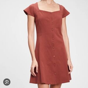 Button front mini dress